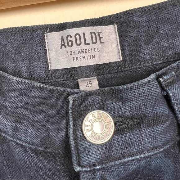 Agolde Remy High Rise Straight Jeans in Caution Wash Size 25 - Picture 9 of 14